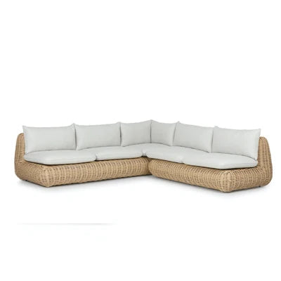 Outdoor rattan woven sofa, balcony, courtyard sofa, coffee table, outdoor rattan woven furniture