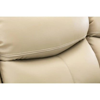 Cream Manual Recliner Loveseat Sofa Set 1+2+3 Seater Pillow Top Arms Pocket Spring Seating Leather Upholstery