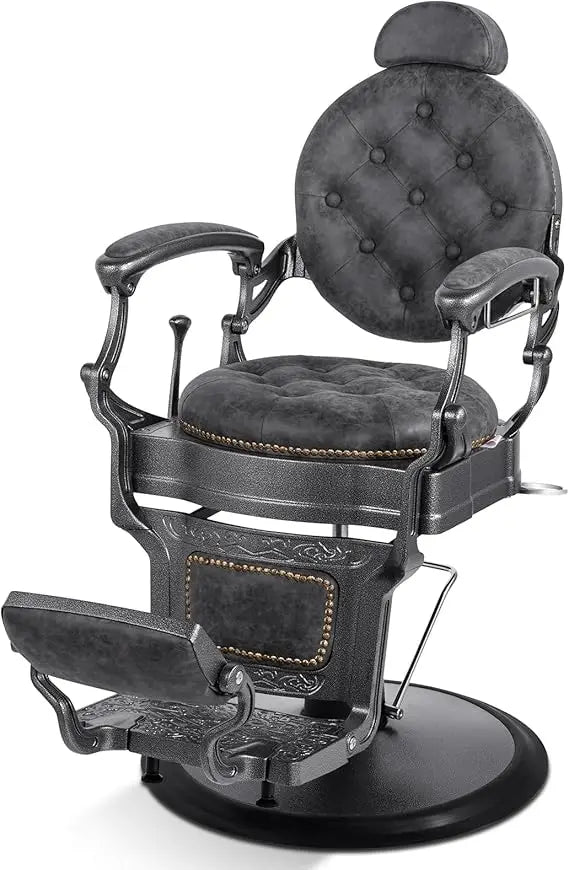Retro Barber Chair Heavy Duty Barber Chairs Vintage Salon Chair Hydraulic Recline Beauty Spa Styling Equipment Rounded Cushioni