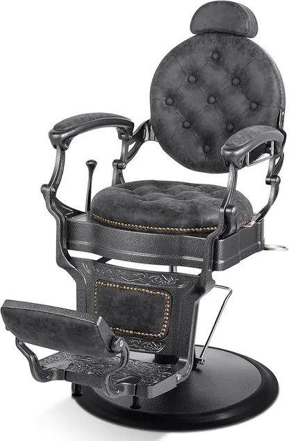 Retro Barber Chair Heavy Duty Barber Chairs Vintage Salon Chair Hydraulic Recline Beauty Spa Styling Equipment Rounded Cushioni