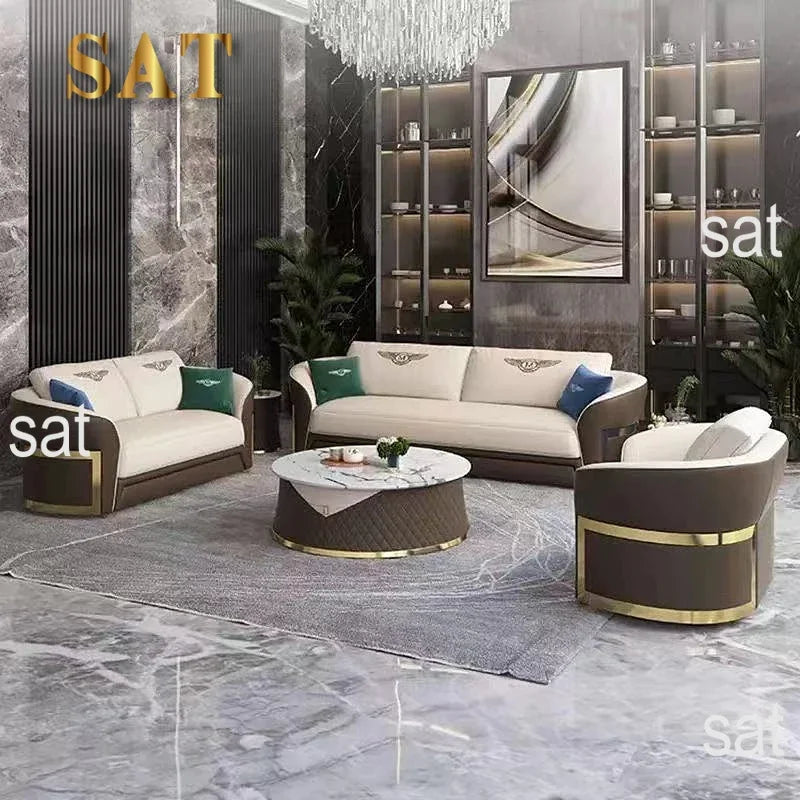 z Italian Design Luxury Leather Furniture Villa Home Customization Modern Living Room Large Modular Combination Sofa