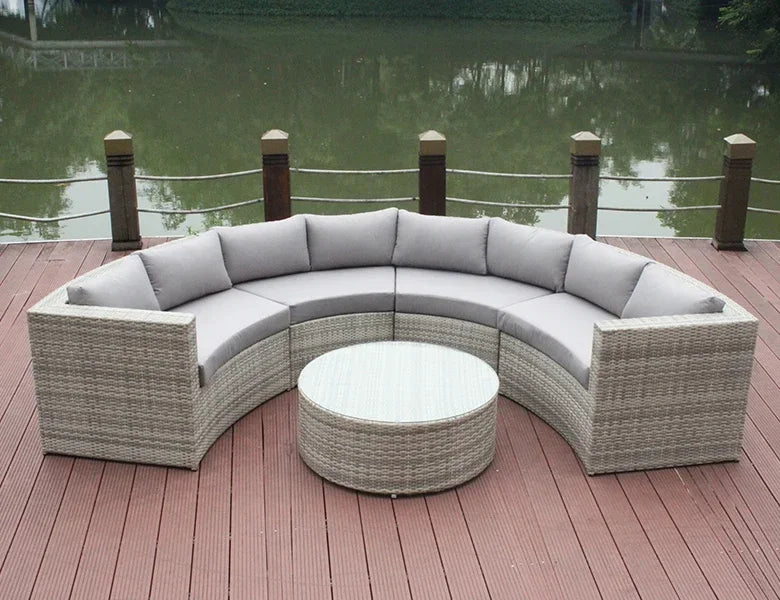 -L shape Design rattan wicker sofa set modular modern garden sectional furniture outdoor furniture