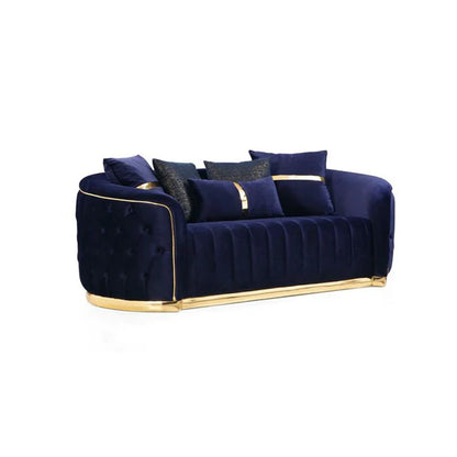 Modern Living Room Furniture Luxury Metal Frame 3 2 1 Seater Sectional White Velvet Fabric Sofa Set