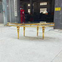 Luxury Stainless Steel Moon Table Half Round Hotel Event Serpentine Wedding Table