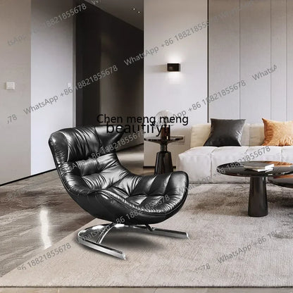 New style Italian Single Leather Sofa Chair Living Room Light Luxury Bedroom Modern Wingback Chair Leisure Chair Recliner ss 730