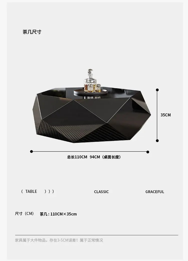 Italian Minimalist gold Diamond Coffee Table High-End Small Apartment Modern Simple Irregular Light Luxury Living Room