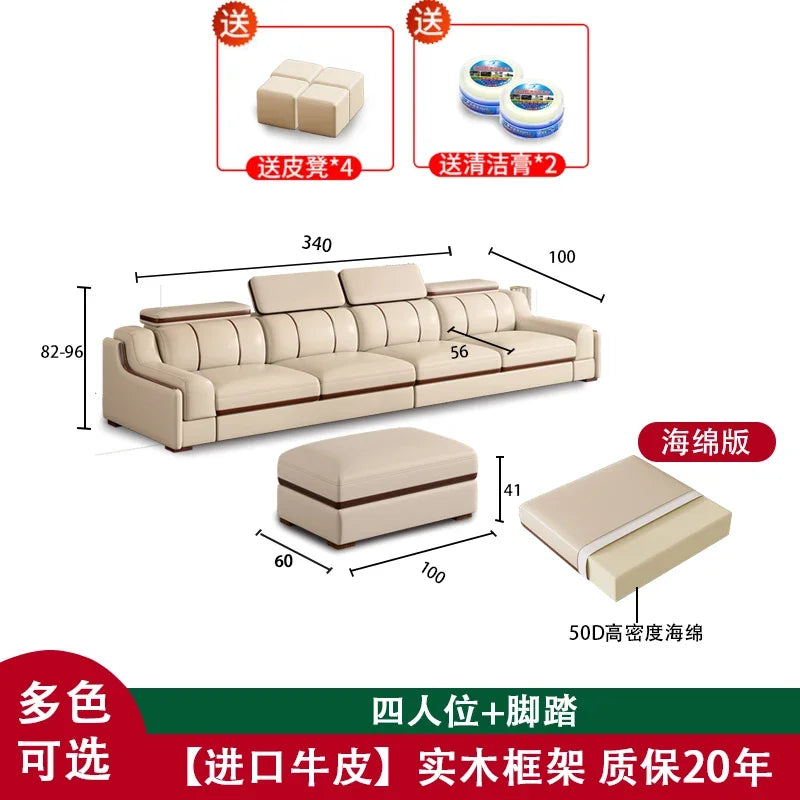 Interior Leather Design Living Room Sofa Storage Quality Comfortable Romantic Soft Leisure Multifunctional Sillon Cama Furniture