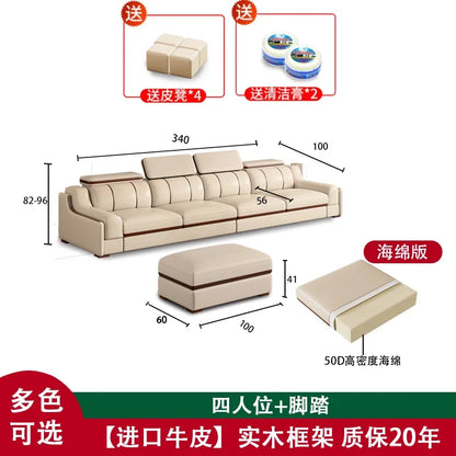 Interior Leather Design Living Room Sofa Storage Quality Comfortable Romantic Soft Leisure Multifunctional Sillon Cama Furniture