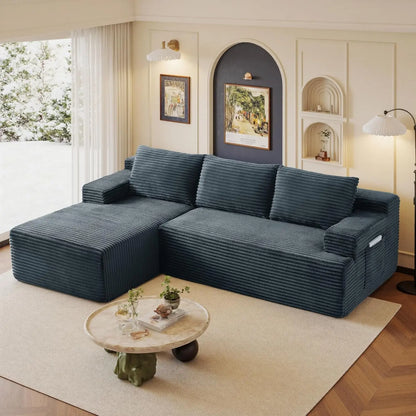 96" L-Shaped Modular Sectional Sofa with Left-Facing Chaise