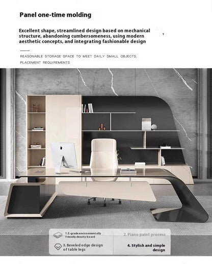 Designer Modern Office Desks Asthetic Luxury Storage Drawers Writing Executive Desk L Shaped Study Escritorios Office Furniture