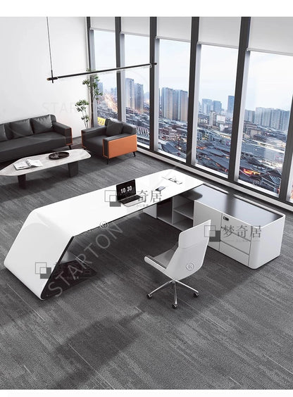 Aesthetic Executive Luxury Desk, Manager L Shaped Modern, Designer Computer Table Organizer Workstation Escritorio Design