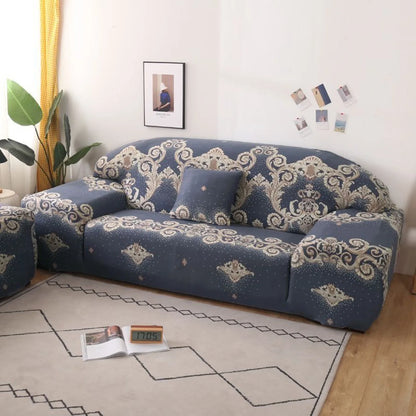 New All-season L-shape Non-slip Elastic Sofa Cover With Patterns, 360 Degree Coverage 1/2/3/4 Seat Sofa Cushion for Living Room