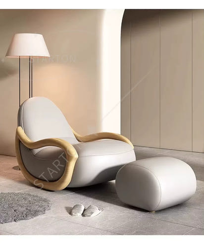 Italian Living Room Chair, Simple White Design, Lazy Designer Recliner, Comfy Armchair Sofa, Fauteuil Salon Home Furniture
