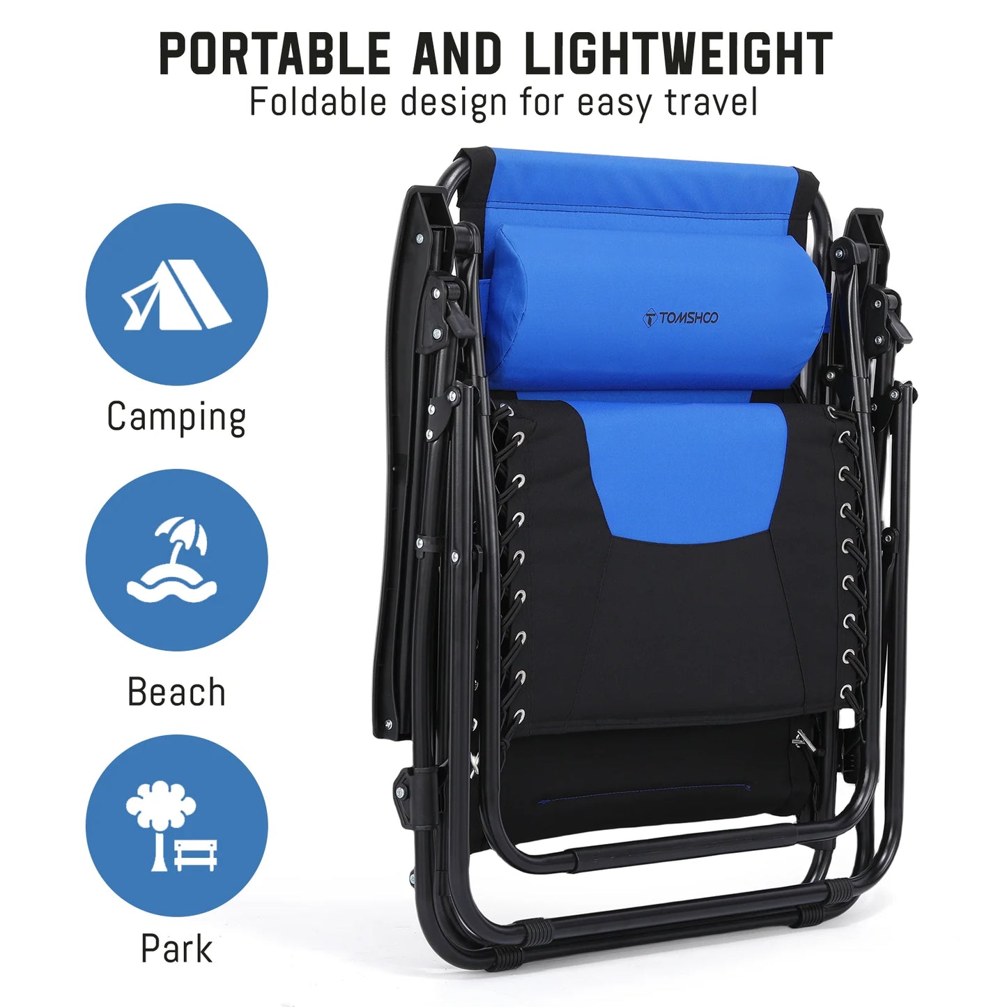 Chair Waterproof Oxford Cloth with Cotton Padded Adjustable Patio Zero Gravity Reclining