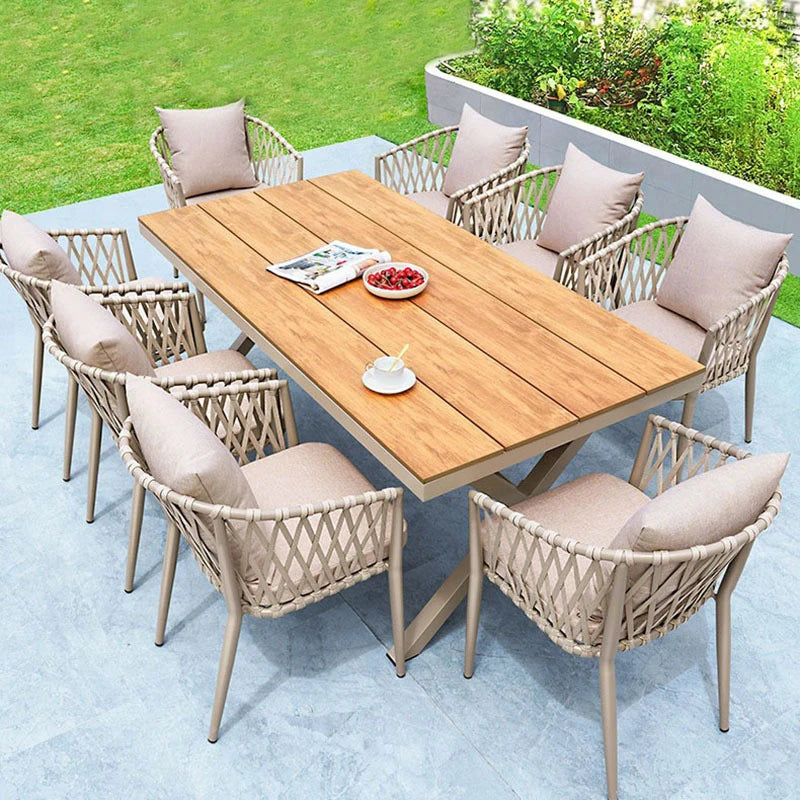 Factory Wholesale Good Quality Modern Wpc Patio Table And Chairs Set Talking Dining Furniture