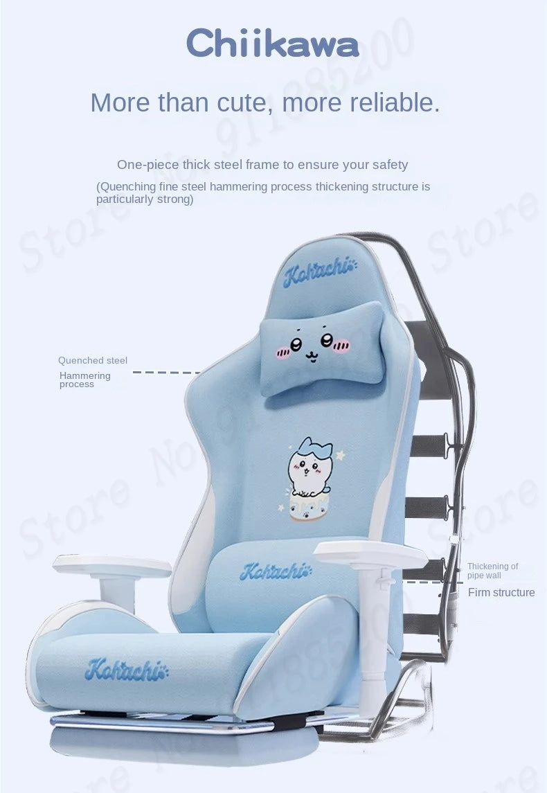 Pink Cute Gaming Chair Ergonomic Internet Celebrity Live Broadcast Computer Chair Home Office Lifting Rotating Reclining Seat