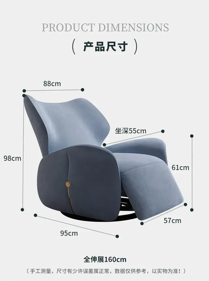 Single-Seat Sofa Stoel Stof Vrijetijdsstoel Woonkamer Licht Luxe Designer Elektrische Functionele Fauteuil