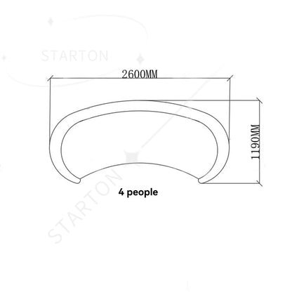MODULAR Designer Curve Sofa Set Teddy Fabric Reclining Rectangle Couch for Hotel Lobby Living Room Furniture