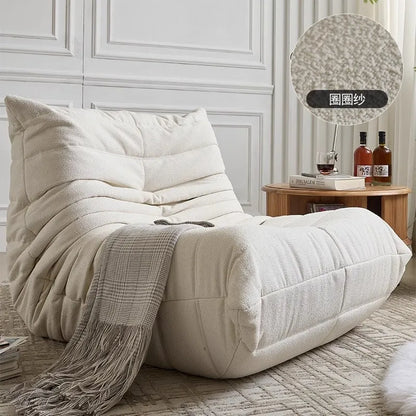 Caterpillar Togo Single Recliner Lazy Sofa Wabi-Sabi Style for Living Room Bedroom Balcony Leisure Reclining Sleep 78x103cm