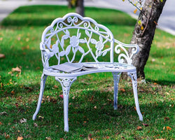 Low MOQ Hot-selling Park Bench Metal Charis Outdoor Furniture Garden Bench With Rose