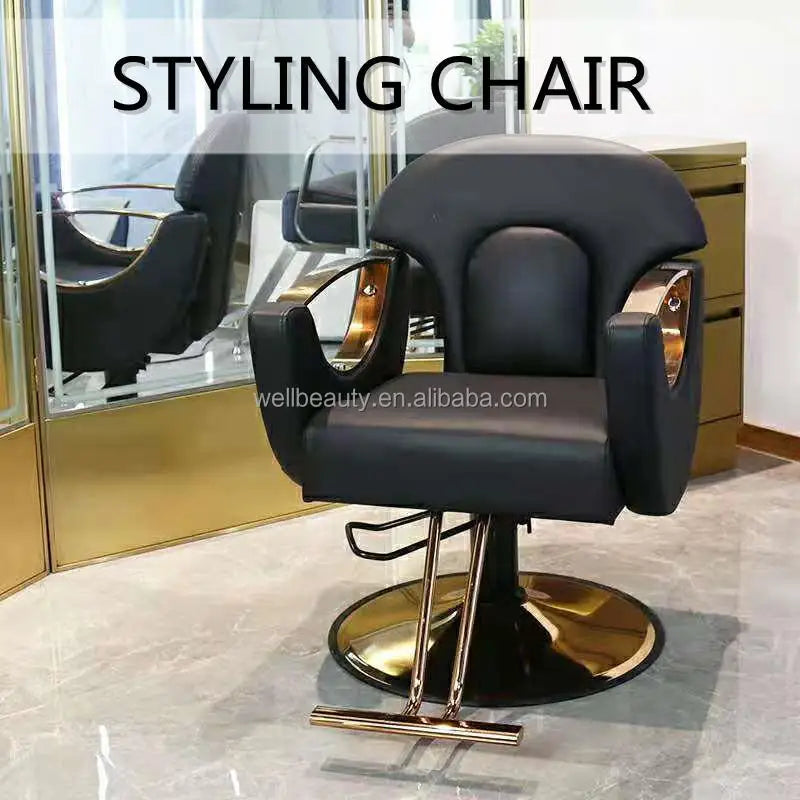 Barber Chair Retro Stylish Hairdressing Beauty Armrest Hydraulic King Hair Styling Classic Furniture Salon Barber Chair