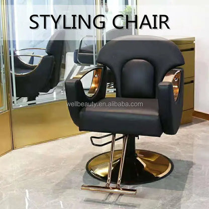 Barber Chair Retro Stylish Hairdressing Beauty Armrest Hydraulic King Hair Styling Classic Furniture Salon Barber Chair