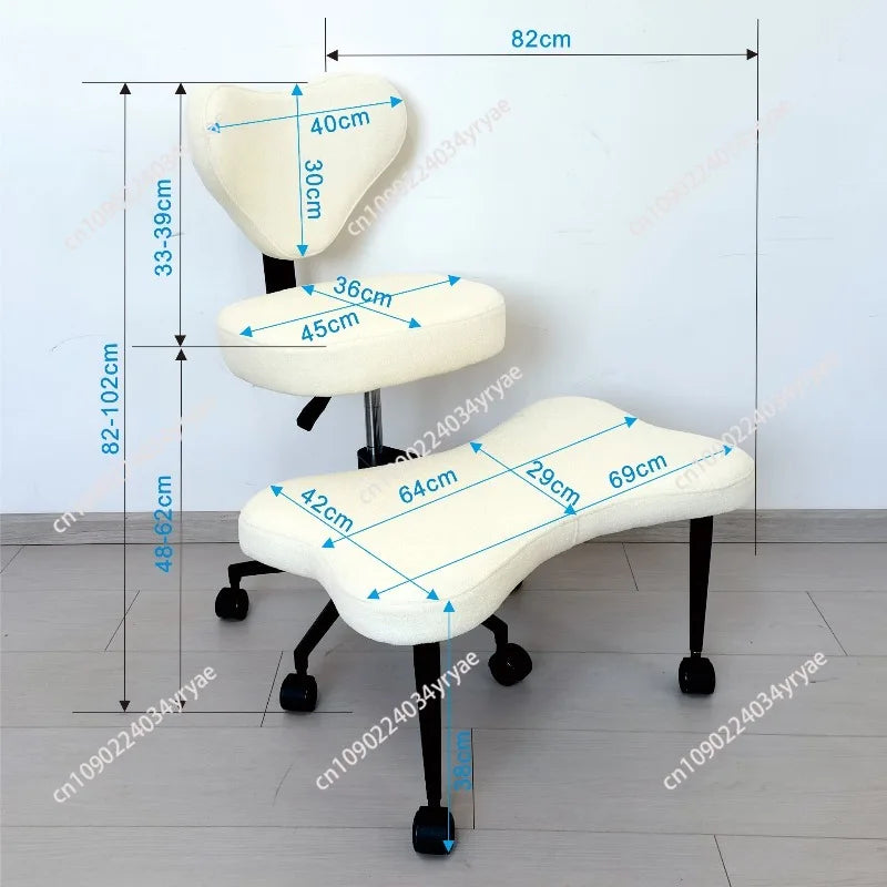 Cross Leg Chair - Meditation Chair with Wheels, ADHD Chair, Height Adjustable Seat, Adjustable Footstool