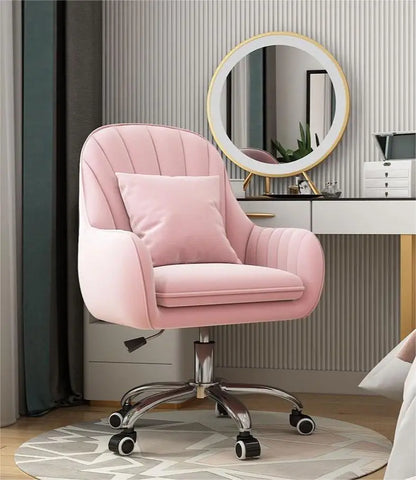 Home Office Chair Computer Chair with Mid-Back Upholstered Modern Tufted Task Chair Swivel Height Adjustable Velvet Chair.