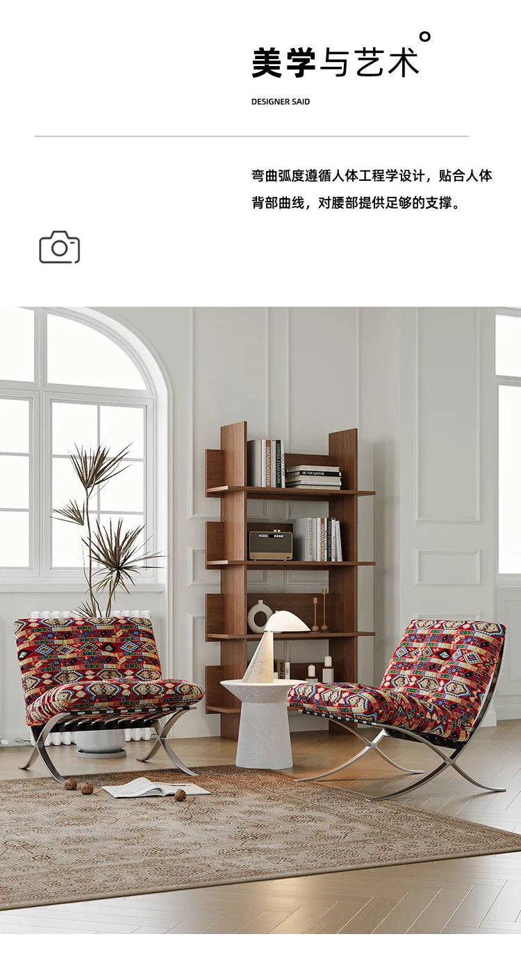 Medieval Barcelona single sofa designer single chair living room balcony leisure chair