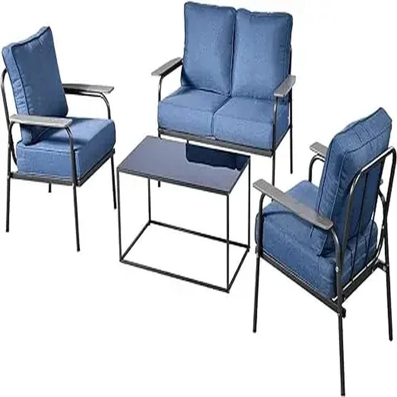 All-Weather Wicker Outdoor Sofa Set with Loveseat, Chairs, and Coffee Table - Garden Furniture Set