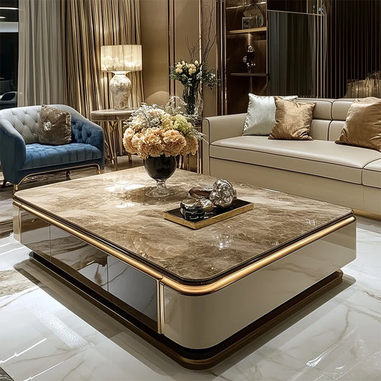 Coffee Table Living Room Household Light Luxury High-end Large Apartment Tea Table Rectangular 2025 New High-end Villa Large