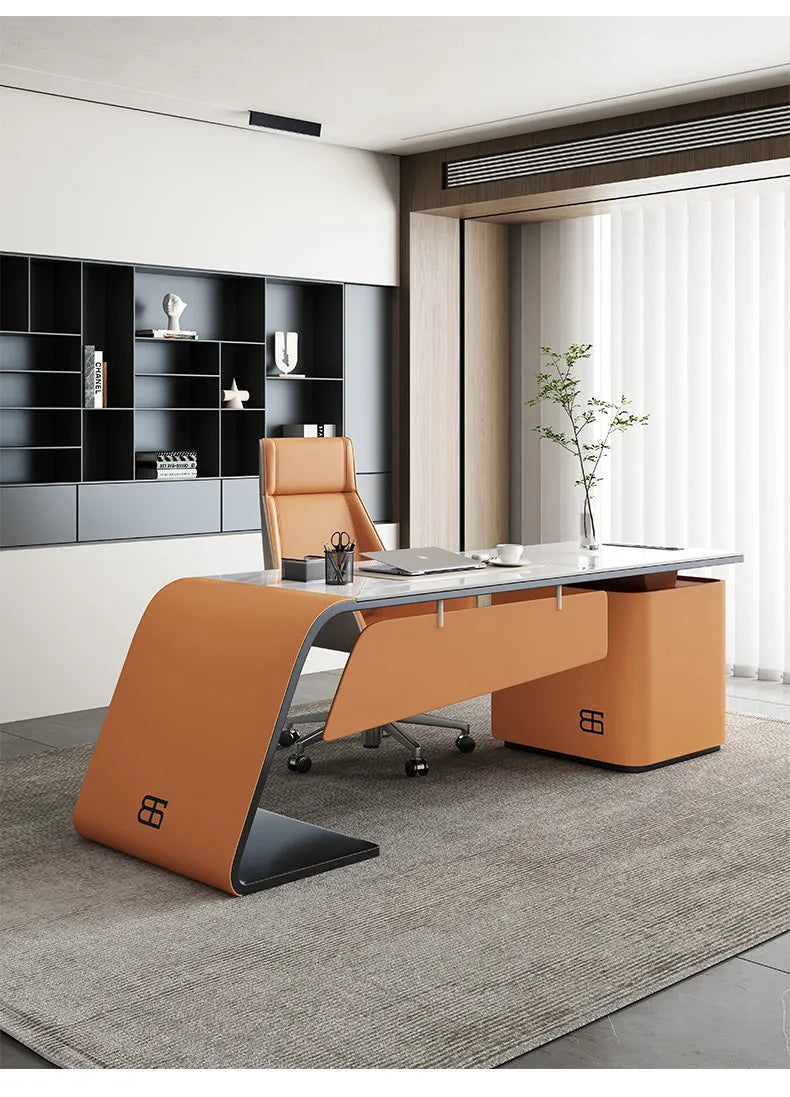 Italian minimalist rock slab office table study table Computer desk Room desks office desks and workstations studio desk