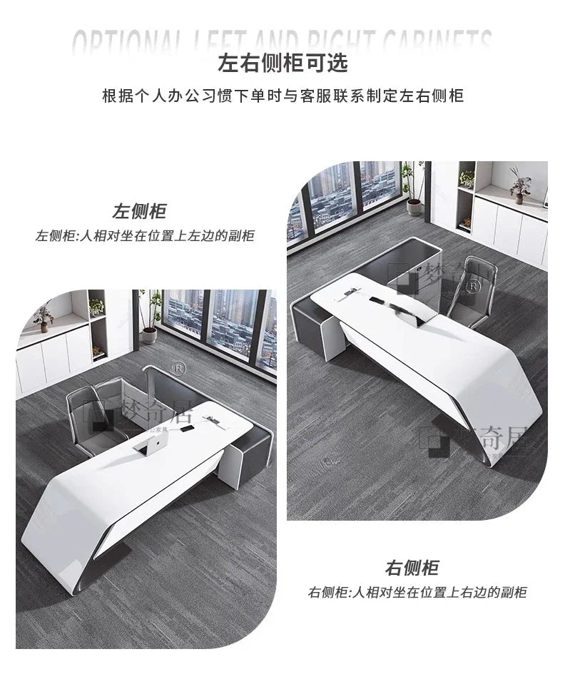 Asthetic Executive Luxury Desk Manager L Shaped Modern Designer Computer Table Organizer Workstation Escritorio Office Furniture