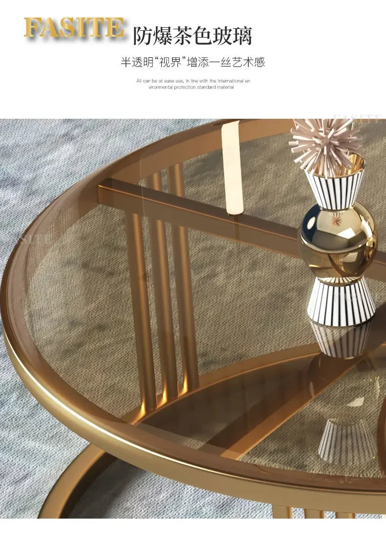 Commercial Rock Board Light Luxury And Simple Modern Small Unit Living Room Glass Coffee Table Table