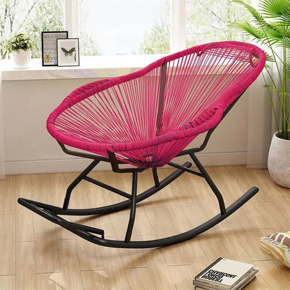 Outdoor courtyard rainbow rocking chair, household balcony rattan chair, casual nap rocking chair, bold and thicker