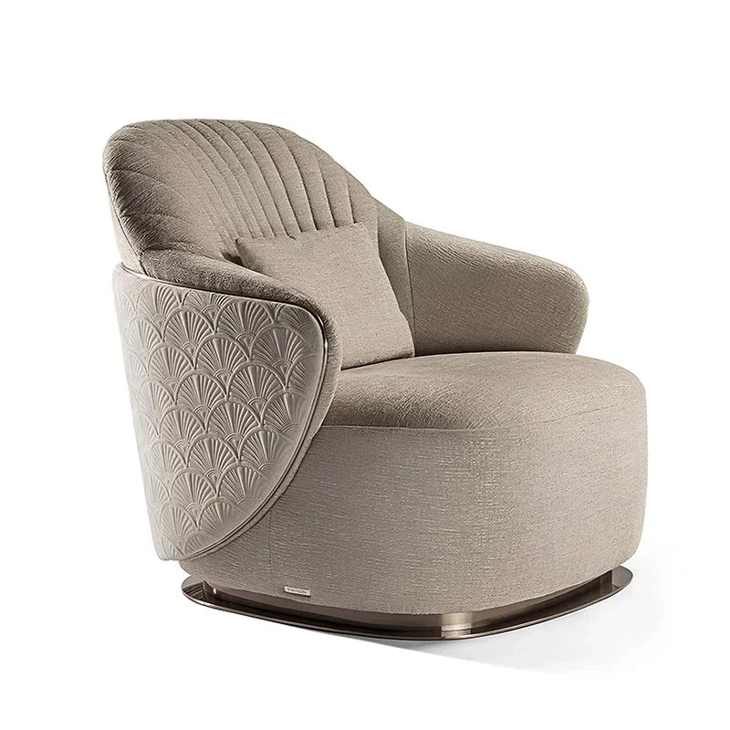 Italian light luxury design single sofa chair modern villa living room home fabric leisure chair9338