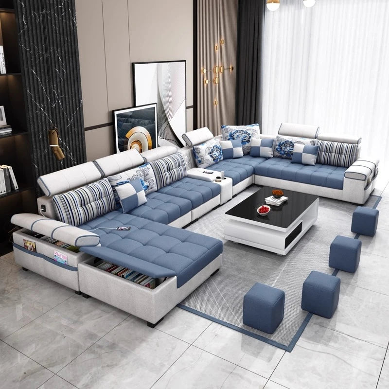 Sectional Living Room Sofas Lazy Lounge Designer Relax Sofa Multifunction Reclining Canape Salon De Luxe House Accessories