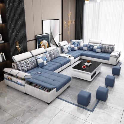 Sectional Living Room Sofas Lazy Lounge Designer Relax Sofa Multifunction Reclining Canape Salon De Luxe House Accessories