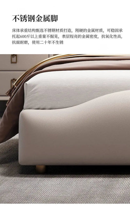 Nordic Aesthetic Double Bed European Queen Twin King Headboard Frame Luxury Cama Casal Furniture  Bed bases and bed frames home