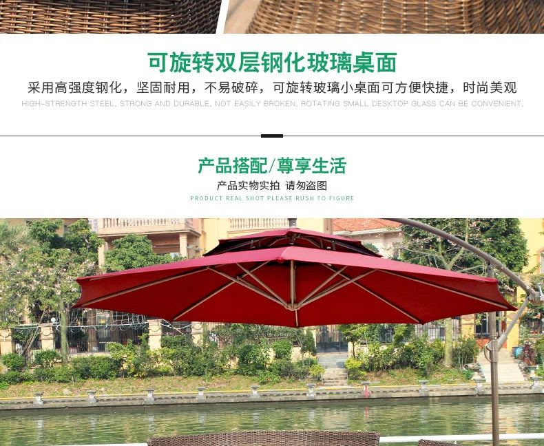 Outdoor rattan chair three-piece balcony leisure rattan table and chair creative rattan chair combination courtyard garden