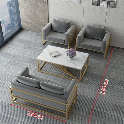 Lobby Sofa Chair Leisure Rest Area Meeting Reception Booth Sofa Table and Chair