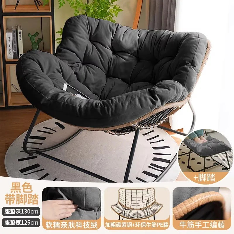 Rocking Chair Rattan Chair Nap Sleeping Recliner Adult Balcony Leisure Lazy Sofa Living Room Single Sofa Outdoor Sofa Chair