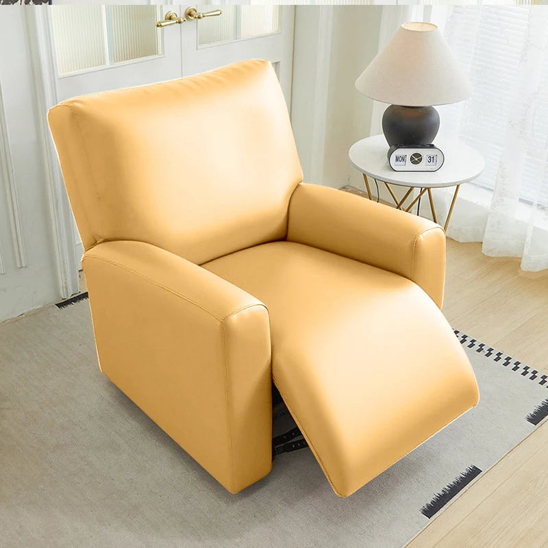 Pu Leather Recliner Sofa Cover Highly Elastic Slipcover for 1 Seater Reclining Armchair Stretch Furniture Protector Home Decor