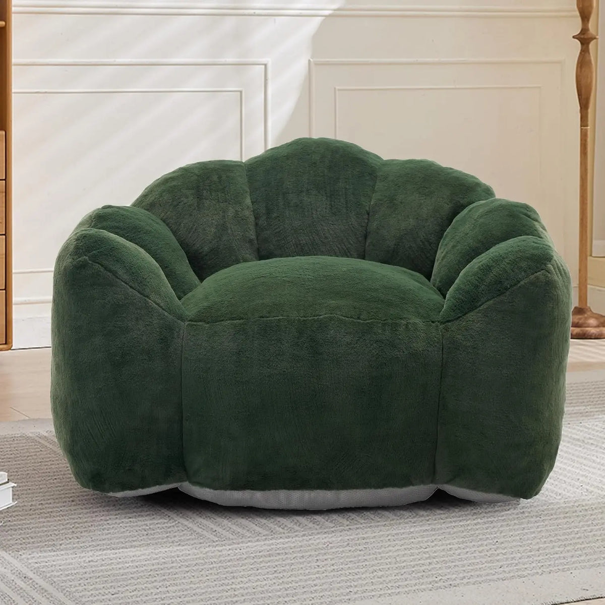 Bean Bag Chair for Adults, Floral Shaped Bean Bag Single Sofa, Ultra Soft Faux Fur Floor Sofa, Oversize Reading, Customized