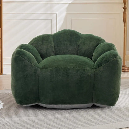 Bean Bag Chair for Adults, Floral Shaped Bean Bag Single Sofa, Ultra Soft Faux Fur Floor Sofa, Oversize Reading, Customized