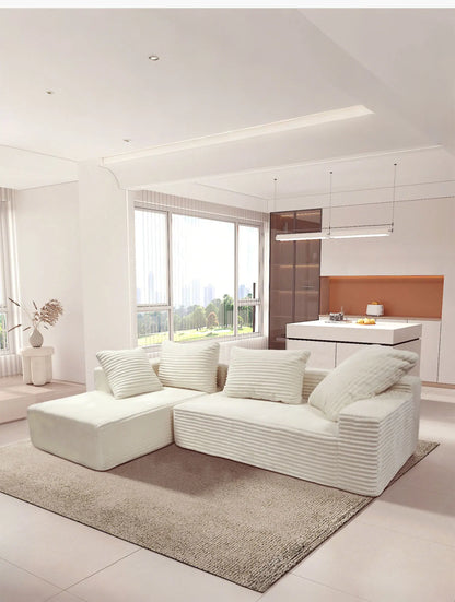 L-Shaped Sectional Couches for Living Room with Memory Foam, No Assembly Convertible Sofa Bed, Corduroy Fabric Customized