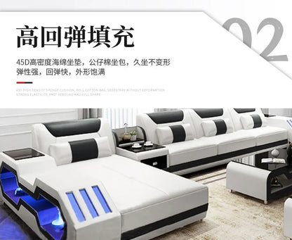 Functional living room comfortable sofa Large led creative sofa combination online celebrity style leisure sofa customization