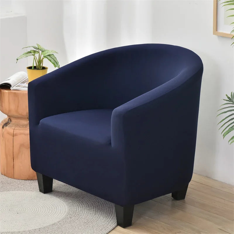 Solid Color Elastic Club Tub Chair Cover Spandex Single Sofa Slipcover with Seat Cover Armchair Protector Living Room Bar Hotel