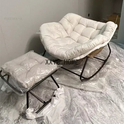 Nordic Lazy Living Room Chairs Home Balcony Rocking Chairs Reclining Sofas Rattan Sofa Leisure Rocking Chair Home Furniture