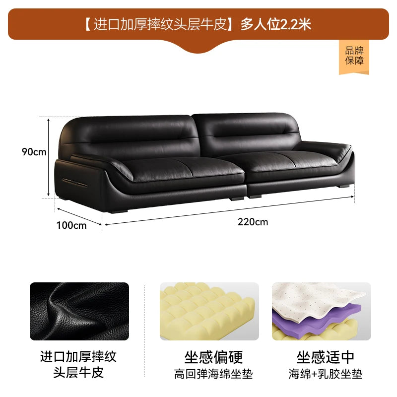 Leather Lounge Sofa, Luxury Italian Nordic Design, Lazy Couch Recliner, Mini Three Seater Divani Da Soggiorno Furniture